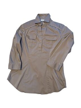 New York & Company Khaki Safari Utility Pullover Shirt - XS